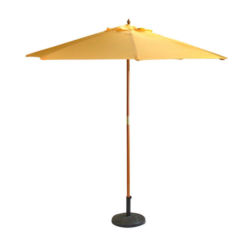 Parasol de marché d'extérieur 9 pi Rasco, Jaune / bois de merisier