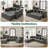 129"Cloud Modular Sectional Sofa with 2 Ottoman,Modern Minimalist Upholstered Couches, Comfort L Shaped Sofa for Living Room,Deep Seat Corner Couch,No Assembly Required Boneless Couch-2054955084