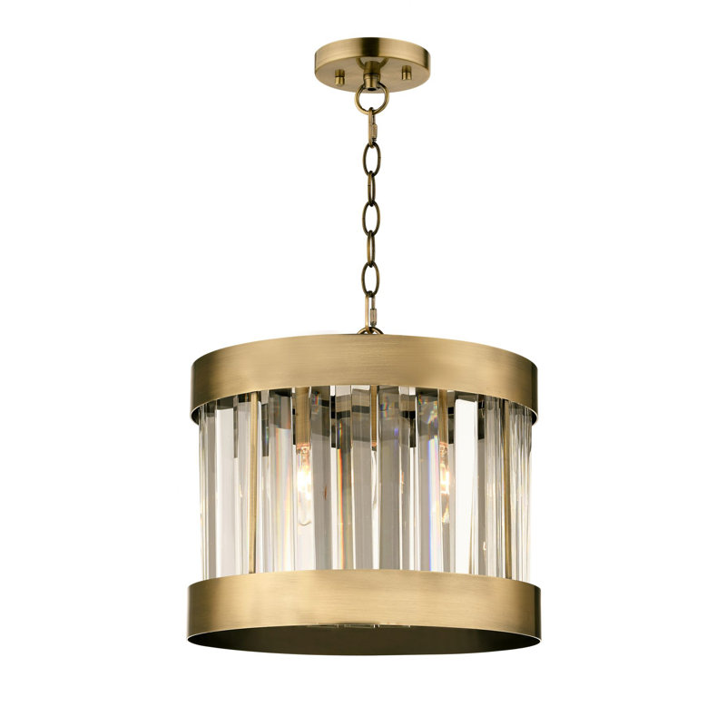 Brock 1 - Light Drum Pendant, Antique Brass