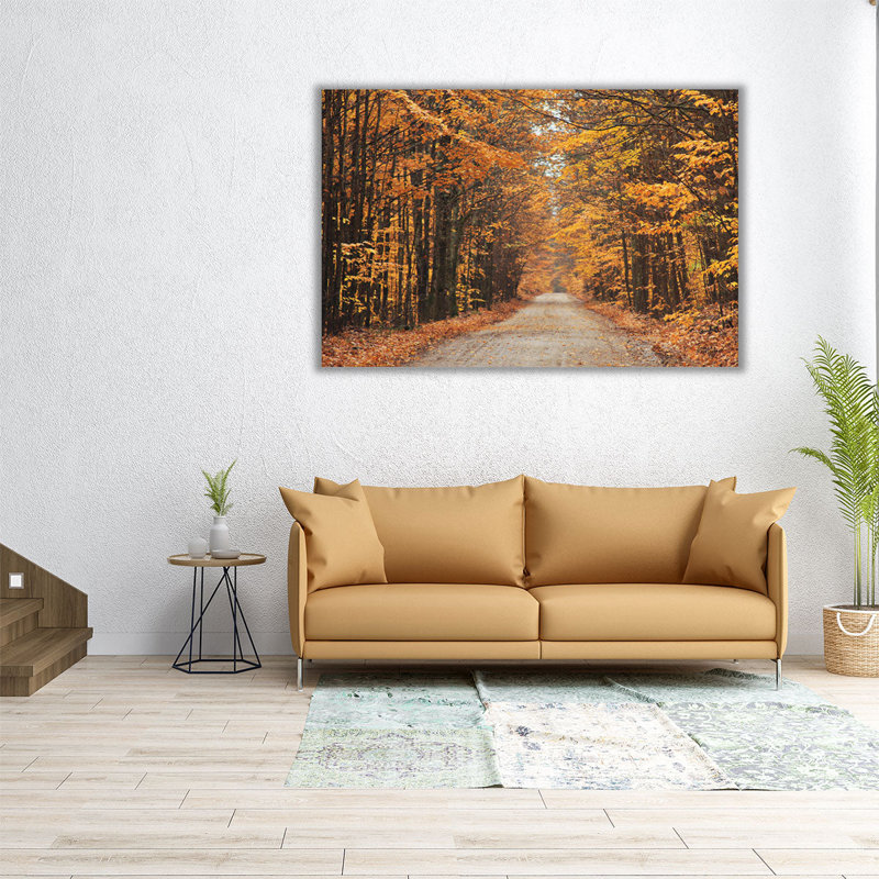«Autumn Country Road», reproduction d'art sur toile, H 32 po x l 48 po