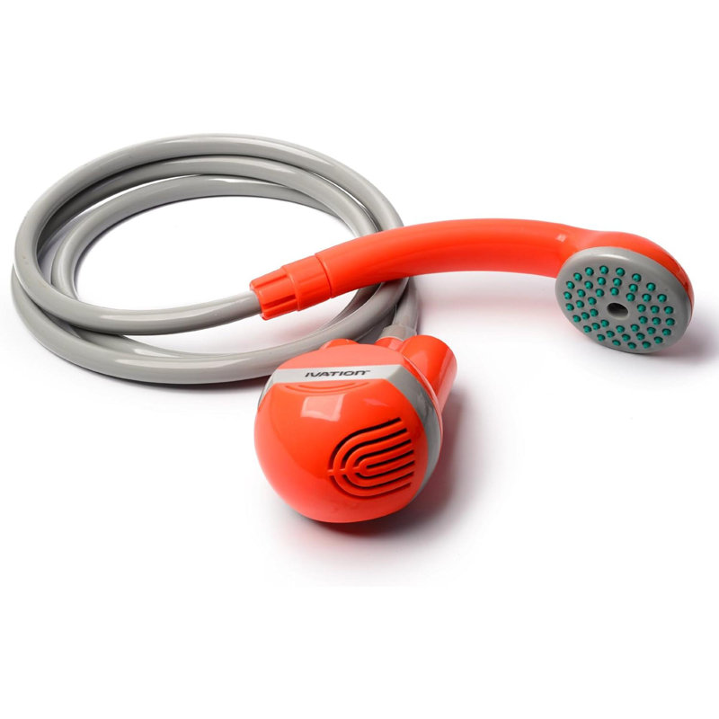 Douche extérieure portable, alimentée par batterie - Pomme de douche de camping compacte et rechargeable - Pomper l'eau du seau dans un jet de douche stable et doux