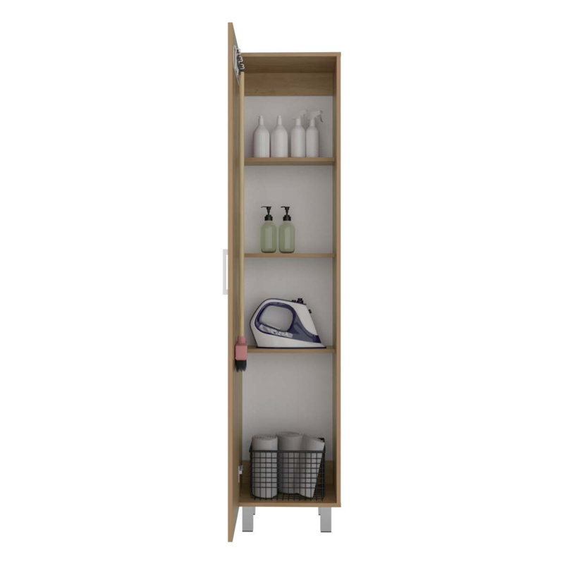 Armoire de rangement en chêne naturel avec tablette fixe, Oak