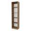 Bibliothèque à 5 tablettes en chêne naturel et blanc avec rangement ouvert, parfaite pour organiser et présenter des décors modernes.-130594806