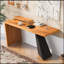 Bureau de direction moderne, bureau en bois industriel rustique avec support pour moniteur pour bureau à domicile et salon