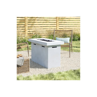 Foyer de table d'extérieur au propane en béton renforcé de fibres H 25 po x l 42 po