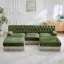 Canapé Chesterfield en U en velours, jupe à pampille, modulaire, capitonné - vert