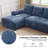 100" Chenille Compression Sofa with Chaise, L-Shaped Furniture for Living Room-1004544774