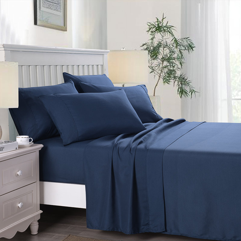 Microfiber Sheet Set, Full, Navy