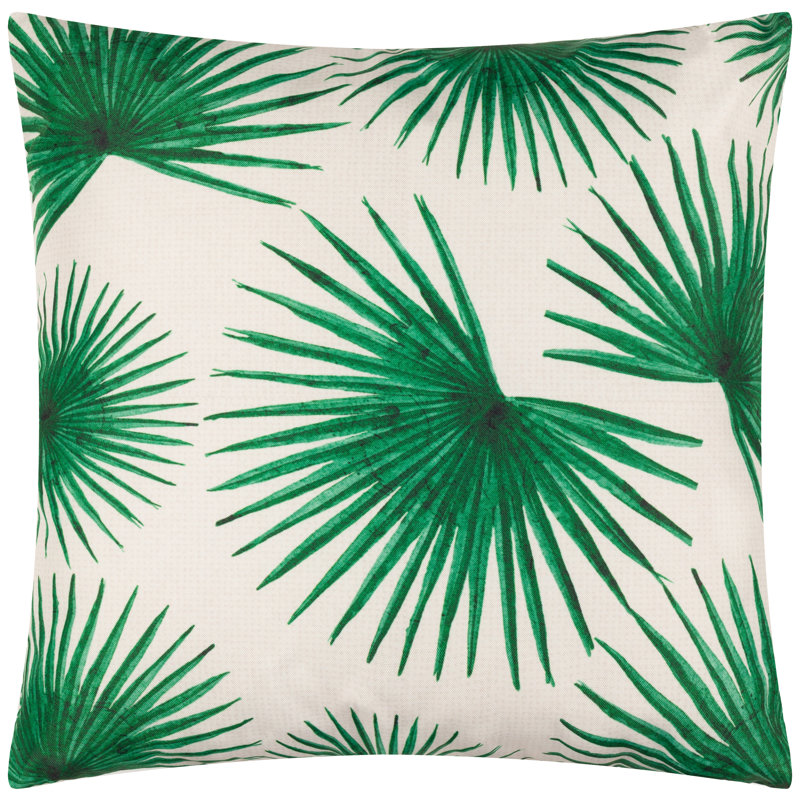 Agave Indoor / Outdoor Floral Green Square Throw, Pillow Cover Only - No Insert