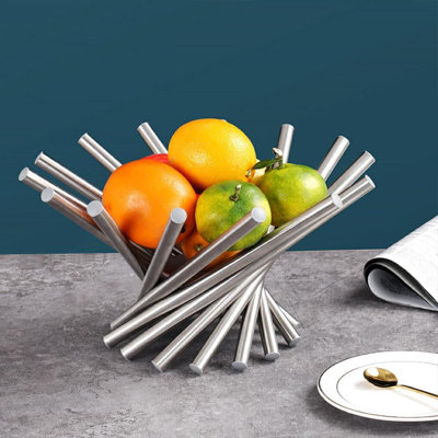 Metal Desktop Fruits Basket Storage Bowl