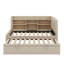 Twin Size Upholstered Daybed With Trundle, Storage Shelves, USB & Outlet-1201102105