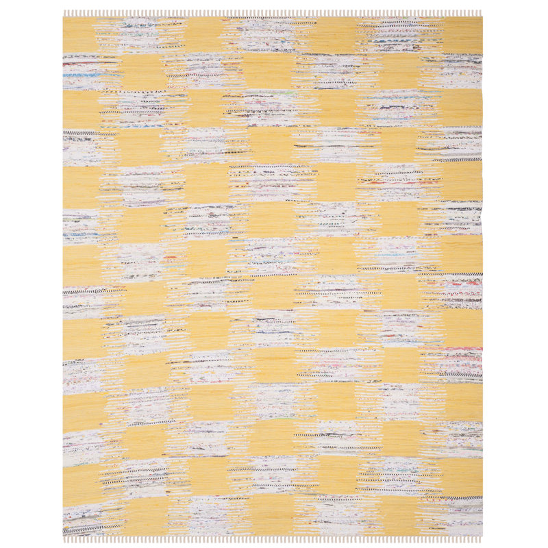 Tapis en coton tissé à la main Opie, Rectangle 8 pi x 10 pi