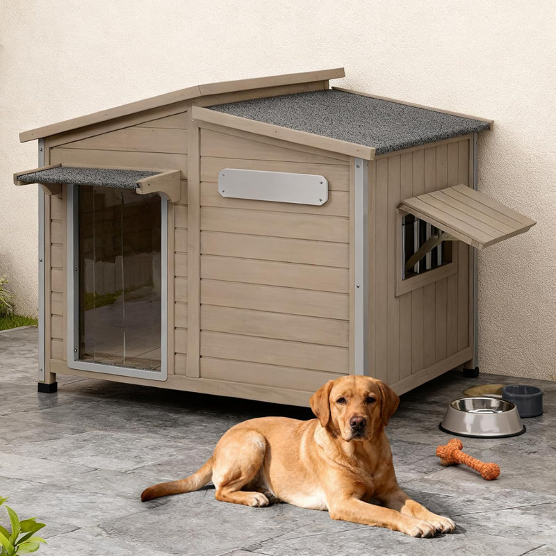 Niche pour chien Haiya avec cadre en fer résistant à la mastication, H 33,5 po x l 43,5 po x P 29,5 po