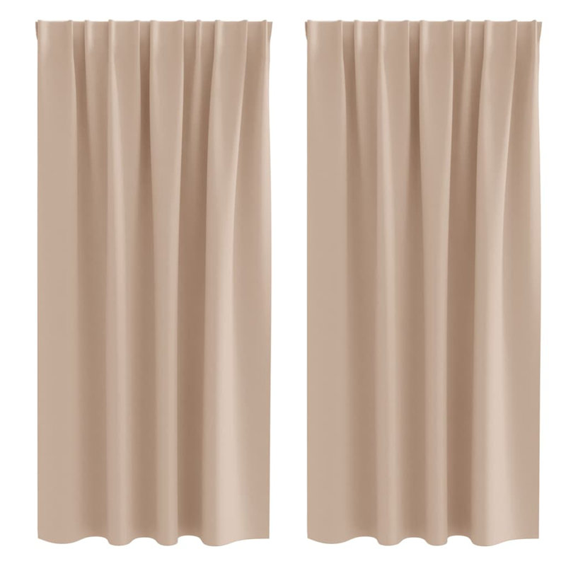 Blackout Curtain Pair, 175cm Width x 140cm Drop, Taupe