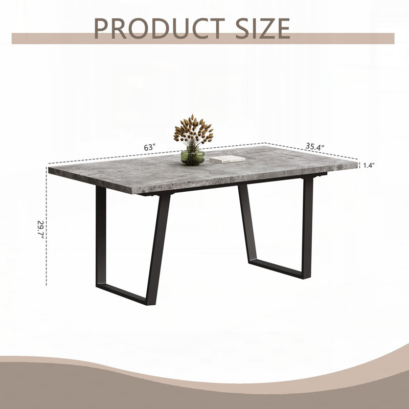 Rectangular MDF Dining Table, Gray