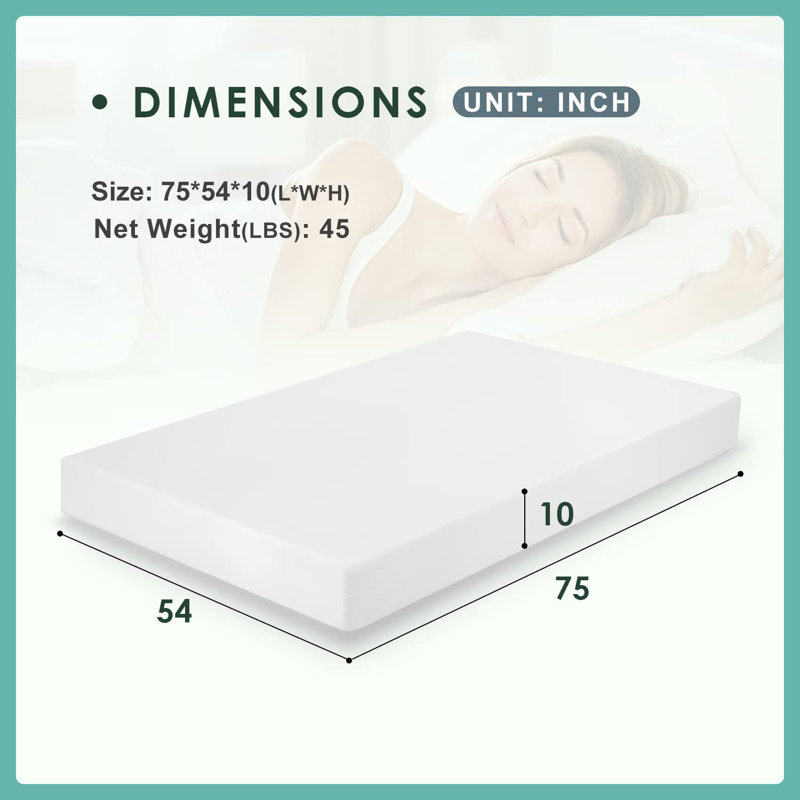 Ansonia Plush Gel Memory Foam Mattress, Full / Double