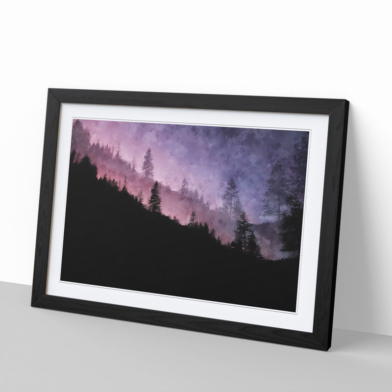 Purple Forest - Framed Print, 36cm H x 48cm W x 2cm D, Black Framed