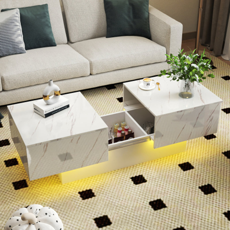 Extendable Coffee Table with Sliding Tabletop & Hidden Storage