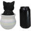 Figurine réaliste chat en pot pastel avec yeux en verre