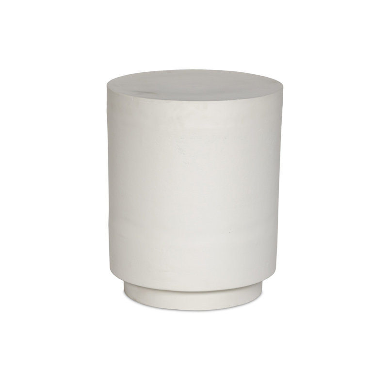 Javi Outdoor Round Side Table, Matte White, Matte White