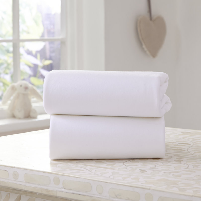 100% Cotton 2 - Piece Cot Bed Sheet Set, White