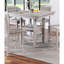 Ensemble de table de salle à manger à hauteur de comptoir 5 pièces, table carrée avec tablettes, coussins, style moderne, gris rustique