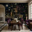 Papier peint nature morte botanique, fresque murale jardin au clair de lune.-516828881-516828885