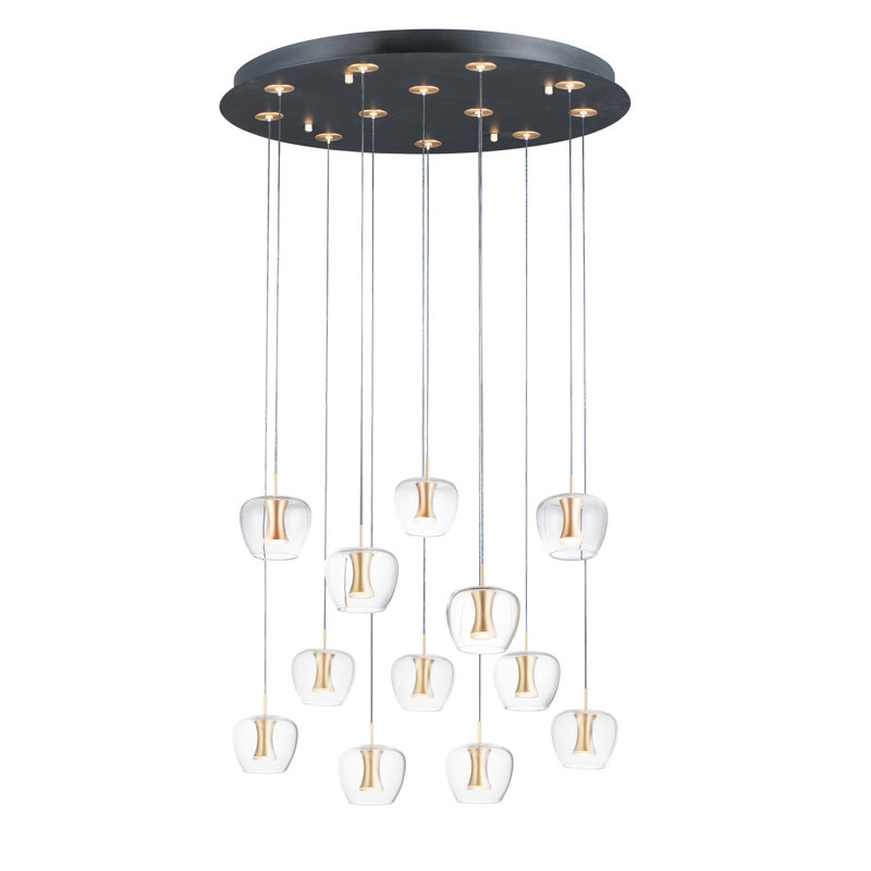 12 - Light Black/Gold LED Cluster Pendant