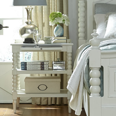 Arbenita Open Nightstand w/ Pull-Out Tray - Linen White