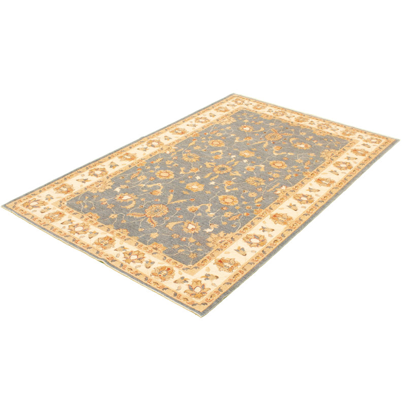 Tapis décoratif en laine de conception unique noué à la main New Age 5 pi 10 po x 9 pi 2 po Deyvid