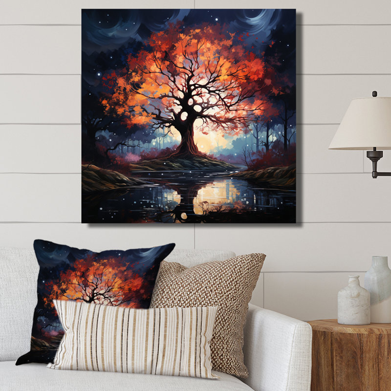 Orange Blue Eternal Maple Trees - Landscapes Canvas Print, H 30 po x l 30 po x P 1 po, Toile tendue