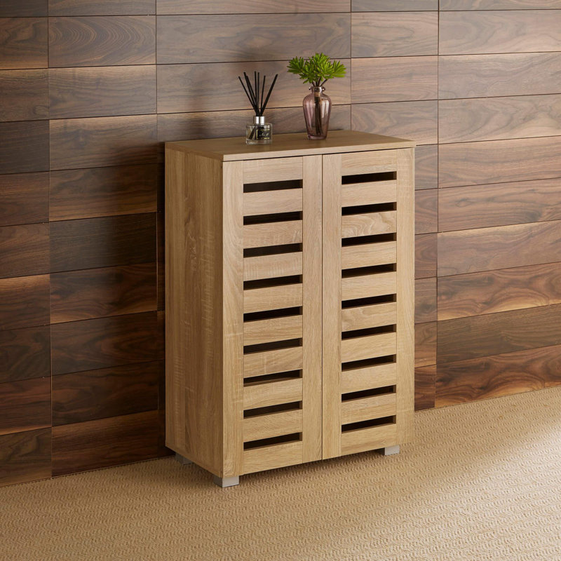 Oslo 10 Pair Shoe Storage Cabinet, Oak