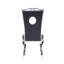 Chaise d'appoint en similicuir noir et acier inoxydable l 19 po x P 24 po x H 43 po (ensemble de 2)