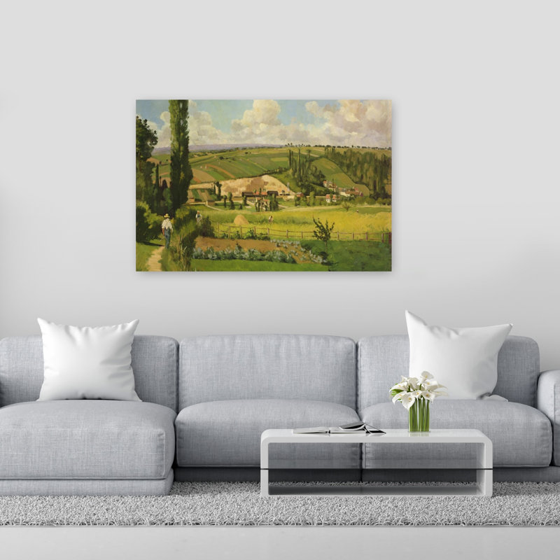 Paysage Aux Patis, Pointoise, 1868 impressionniste abstrait paysage contemporain impression d'art mural, H 40 po x l 60 po