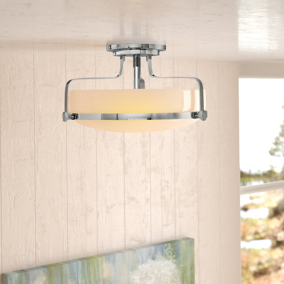 Harper Three Light 18" Retro Bowl Semi-Flush Mount Ceiling Light Hinkley 