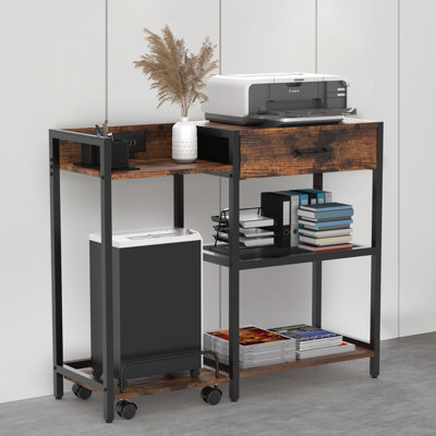 28.2'' H X 34.6'' W Printer Stand With Outlet