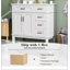 Meuble-lavabo moderne 36 po avec lavabo en céramique blanc, portes à fermeture douce, 4 tiroirs de rangement, conception élégante pour les petites salles de bain
