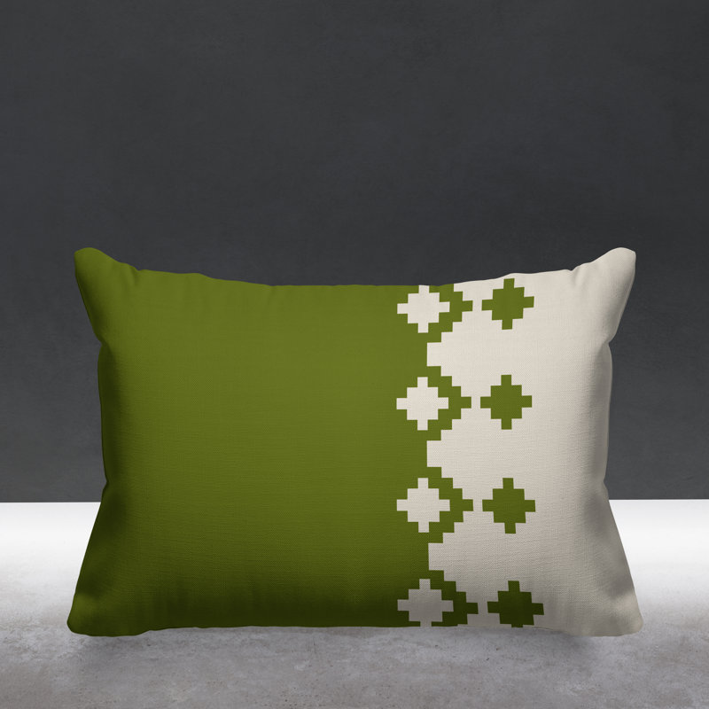 Coussin intérieur / extérieur Moki Southwestern, Chartreuse
