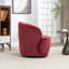 Fauteuil demi-tonneau pivotant en velours Stith-75552396