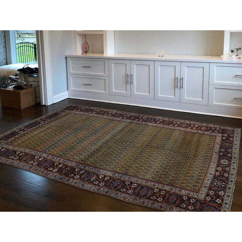 Tapis de surface en laine 5 pi 1 po x 9 pi 10 po one-of-kind-noué la brown Hymel
