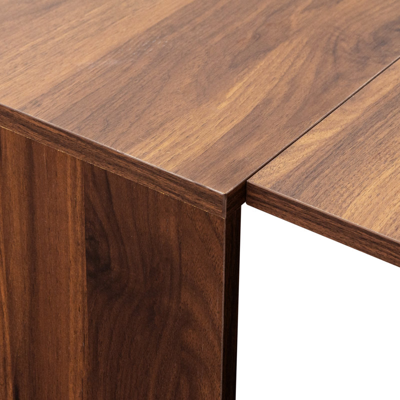 Console de bureau multifonction 118,50 po, modélisant, structure peu encombrante, console extensible noyer 118,50 po, production, fabrication, lueur