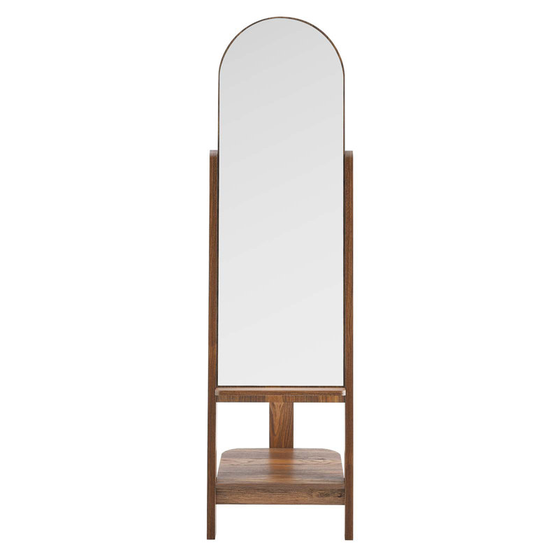 Ascend Standing Mirror In Black, Walnut