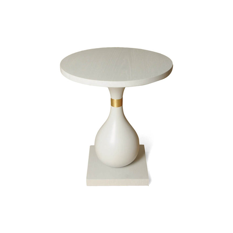 Anaan Block End Table, White, White