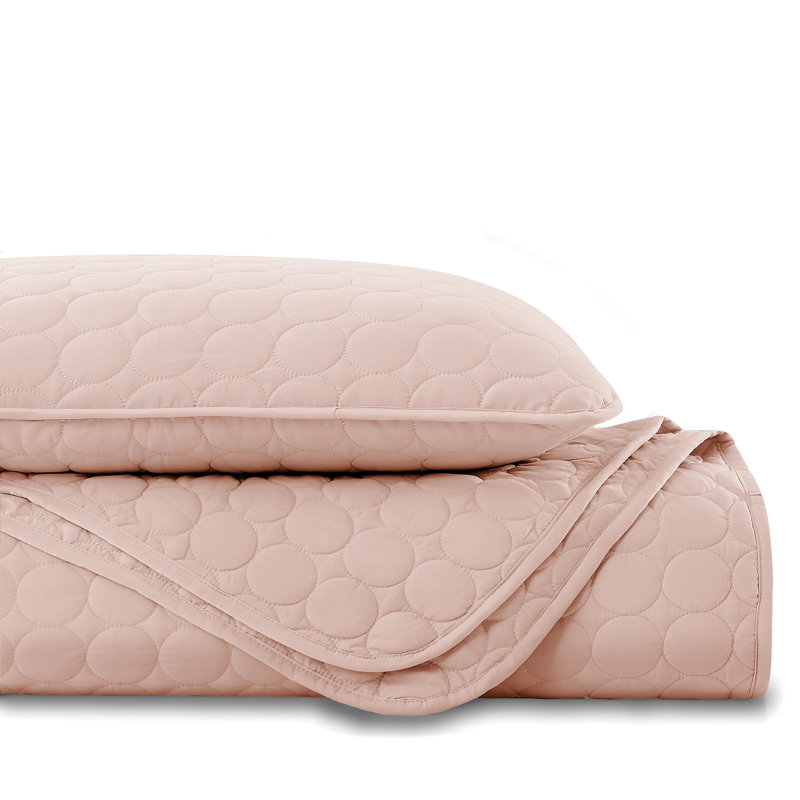 Pastel Pink Microfiber King Quilt Set