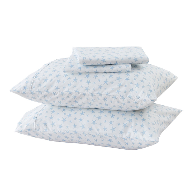 Twin Blue Starfish Coastal Microfiber Sheet Set