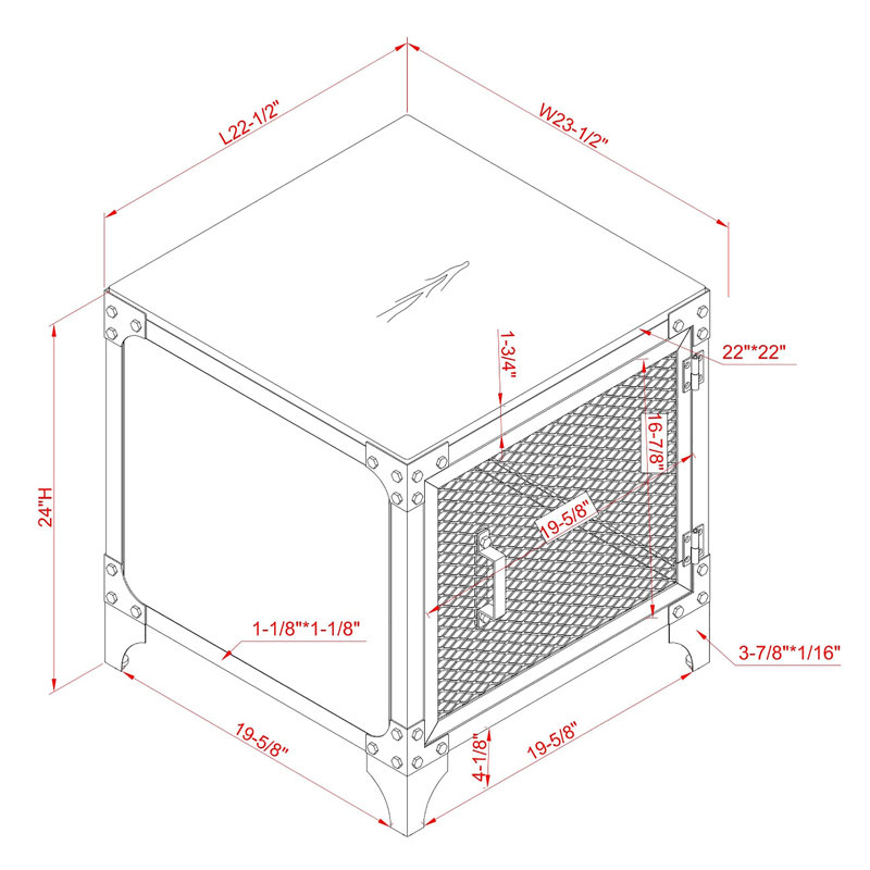Table de bout avec rangement Inam