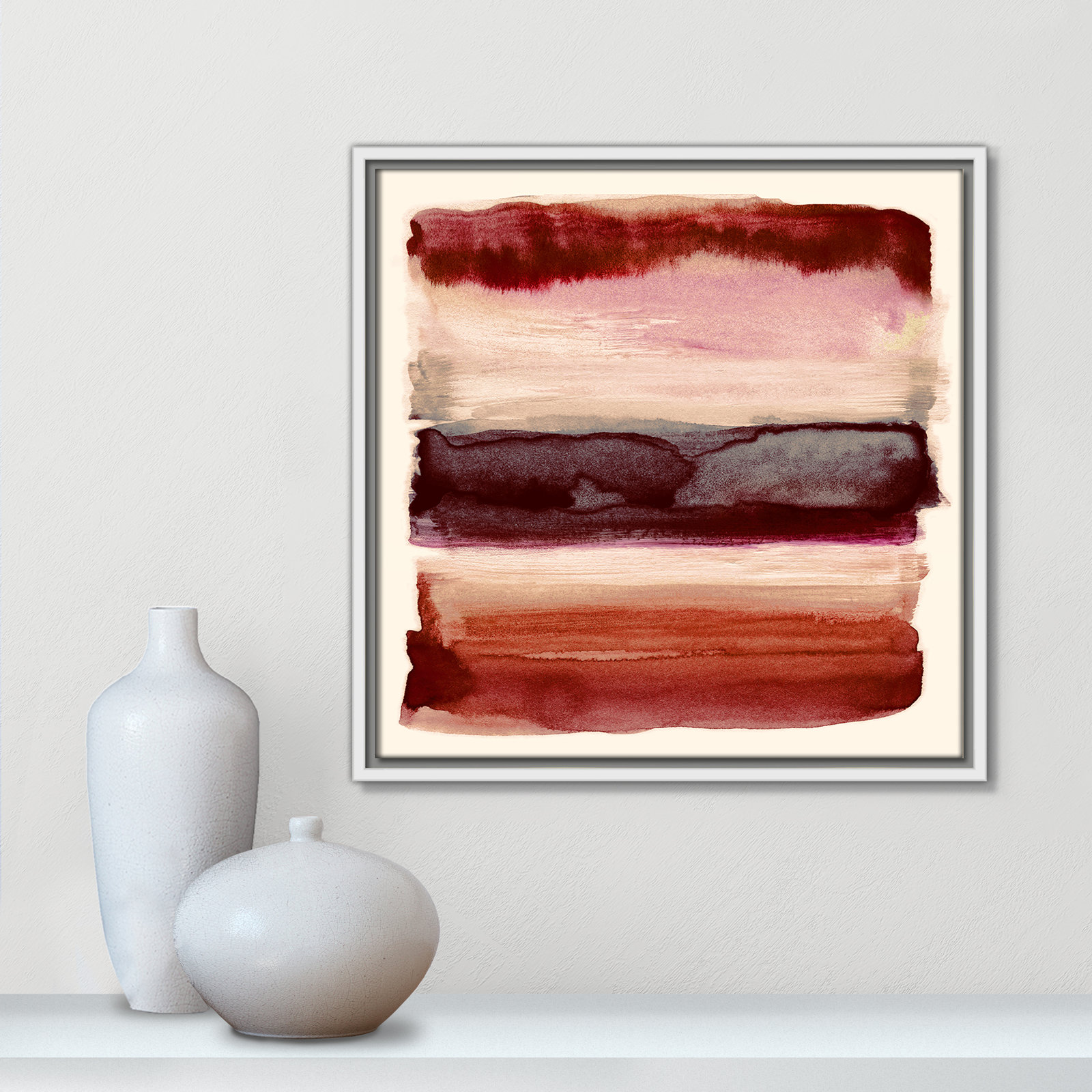 Burgundy Sky II Print by Nan, White, 17.5" H x 17.5" W