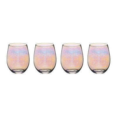 BarCraft Iridescent Glass Tumblers, 600ml