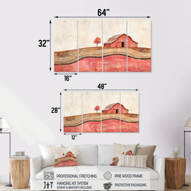 Dorglien - décoration murale grange - art mural traditionnel, 4, H 28 po x l 48 po