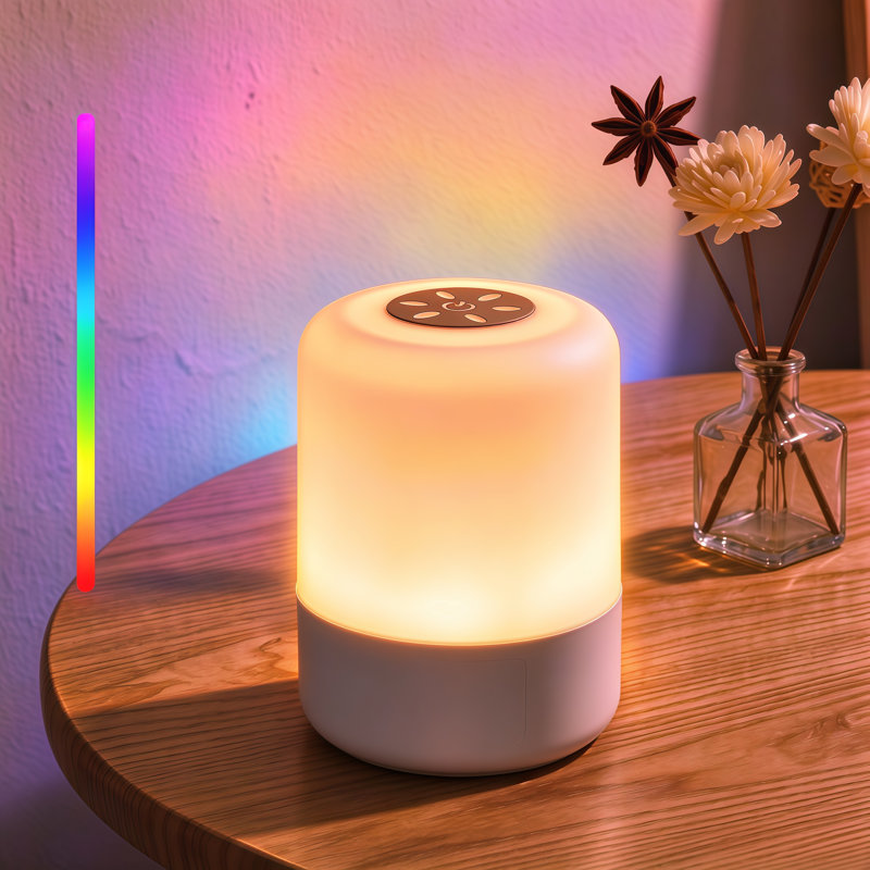 Veilleuse rechargeable RVB tactile, 16 lumières à DEL à intensité variable et à commande variable, lampe de table d'ambiance portable sans fil pour chambre à coucher, salle de jeux, fête, décoration intérieure